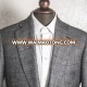 2017 new style 100% wool dark grey plaid mens-wedding-suit